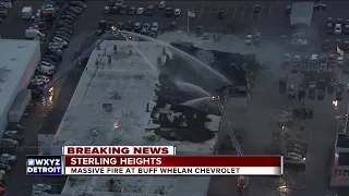 Large fire destroys part of Buff Whelan Chevrolet in Sterling Heights