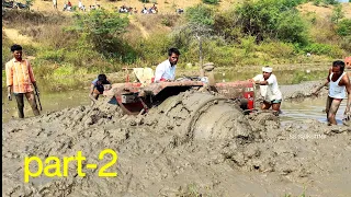 Massey Ferguson tractor stuck in mud Rescued by jcb |tractor videos|