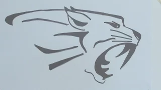 How to draw the tiger head tribal tattoo