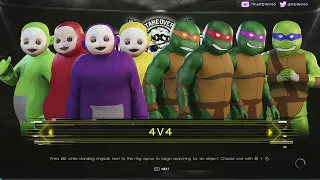 WWE Customs 2K22 -  Teletubbies vs Teenage Mutant Ninja Turtles (TMNT) - 4 v 4 Tag Team