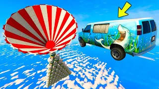 GTA 5: SHINCHAN AND PINCHAN JUMP FISH CAR Into a BIGEST HOLE EVER CHALLENGE! (GTA 5 mods)