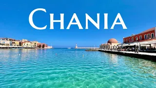 CHANIA Crete Greece 4K | Walk in Old Harbour and Municipal Garden