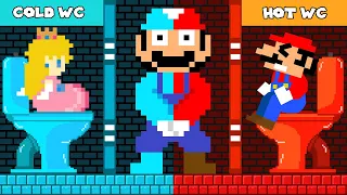 Hot vs Cold Challenge: Mario Odyssey and the Toilet Prank in Maze Mayhem