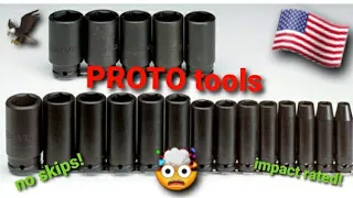 Proto Impact Socket Set,1/2 In Dr,19 pc,6 point SAE (J74116)