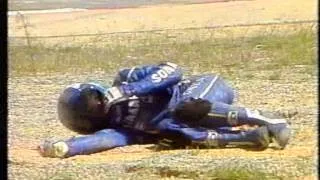 Christian Sarron South African GP 1985 Qualifying crash