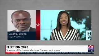 Election 2020: Speaker of Parliament declares Fomena seat vacant (9-11-20)