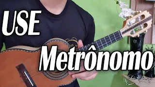 BATIDA DE SAMBA E PAGODE COM O METRÔNOMO no CAVAQUINHO - Aula de Cavaquinho - Léo Soares