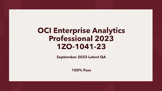 OCI Enterprise Analytics Professional 2023 1ZO-1041-23 Part1