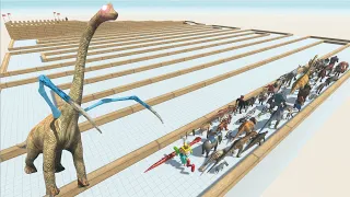 ESCAPE FROM ALIEN BRACHIOSAURUS - LAST SURVIVOR - ZIGZAG COURSE - Animal Revolt Battle Simulator