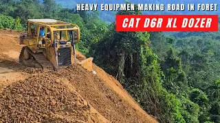 The CAT D6R XL Opening Forest Road, Dozer Working in Mountain