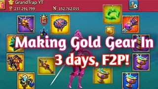 Upgrading My Solo Trap Gear To Gold F2P || Lords Mobile || Spending 4700 coins in Tycoon F2P!!!