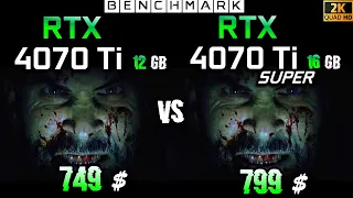 RTX 4070 Ti 12GB vs RTX 4070 Ti Super 16GB // Gaming Test in 10 Games // 1440p // Benchmark