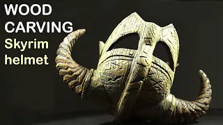 Skyrim. How to make helmet. Wood carving. Wood Mask.