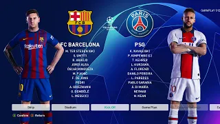 PES 2021 - Barcelona vs PSG - UEFA Champions League UCL - Gameplay - Messi vs Neymar - FCB 21/22 kit