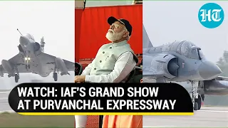 Sukhoi, Mirage, Jaguar: PM Modi applauds grand IAF air show on new Purvanchal expressway