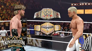 King And Queen Of The Ring 2024 - Cody Rhodes Vs Logan Paul For The WWE & US Titles- WWE 2K24