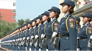 Female Soldiers Train for Beijing Military Parade