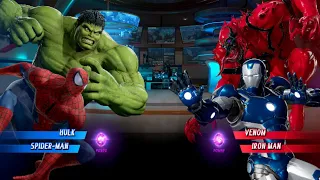 Hulk & SpiderMan Vs Venom & iron man [Very Hard]AI Marvel Capcom