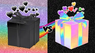 CHOOSE YOUR GIFT 🎁| Black VS Rainbow 🌈 ELIGE TU REGALO | Выбери себе подарок - UNI QUIZ