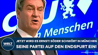 PARTEITAG IN MÜNCHEN: Endspurt! Markus Söder schwört die CSU auf die Landtagswahl am 8. Oktober ein