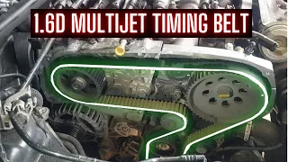 Fiaт 1.6D MultiJet 77Kw 105Hp 198A3 Engine (Timing belt replace) Смяна ангренажен ремък