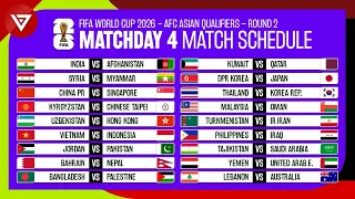 Matchday 4 Schedule FIFA World Cup 2026 AFC Asian Qualifiers Round 2