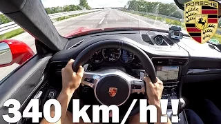 POV: Porsche 991 Turbo S PP Performance TOP SPEED AUTOBAHN RUN 340KM/H