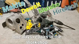 Repairing and restorating a whole bunch of Bosch, Makita, Dewalt, Metabo and Hiretech powertools