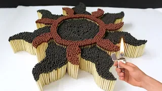 Match Chain Reaction Amazing Domino Sun Effect ! 100000 Matches Volcano Eruption