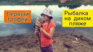 Сом на донку. Рыбалка на диком пляже Днепра.