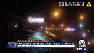 Florida woman breaks into car at dealership, gets trapped after setting fire