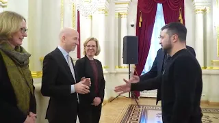 Ukrainian President Zelensky meets Alexander Van Der BELLEN President of Austria in kyiv Ukraine