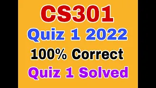 CS301 Quiz 1 fall 2022|cs301 quiz 1 2022|cs301 quiz 1 solution 2022|cs301 quiz 1solution fall 2022