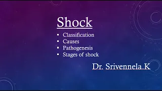 Shock [ Classification , Causes, Pathogenesis, Stages of shock ]