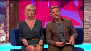 Jenny Frost of Atomic Kitten braless pokies and nipple ring on OKTV [Part 2]