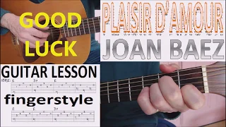 PLAISIR D'AMOUR - JOAN BAEZ fingerstyle GUITAR LESSON