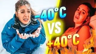 SURVIVRE À -40°C VS SURVIVRE À +40°C - 24H CHALLENGE | DENYZEE