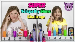 SUPER TWIN TELEPATHY BACKWARDS SLIME CHALLENGE !