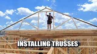 Installing 12 meter trusses with no crane
