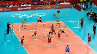 Brasil vs Russia 2:3 Olympic Games London 2012, Volleyball Final, 1st match ball for Brasil