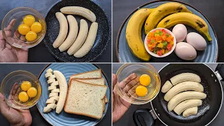 Just Add Eggs With Bananas/ Simple Healthy Breakfast Recipe /4 Simple Recipes Cheap & Tasty Snacks