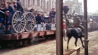 Train footage from the movie Cheyenne autumn.