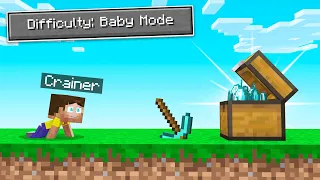 Playing MINECRAFT As A BABY! (Easiest Difficulty)