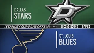 Stars vs Blues   Second Round  Game 5   May 3,  2019