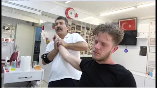 ASMR Turkish Barber By Münür Önkan Head,Face,Body,Back,Neck and Arm Massage