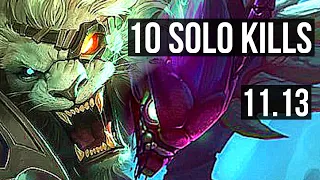 RENGAR vs KHA'ZIX (JUNGLE) | Rank 1 Rengar, 10 solo kills, 1.7M mastery | TR Challenger | v11.13