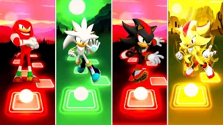 Knuckles Sonic 🆚 Silver Sonic 🆚 Shadow Sonic 🆚 Super Shadow Sonic | Sonic Team Tiles Hop EDM Rush