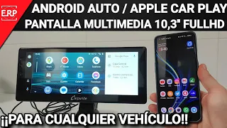 Pantalla MULTIMEDIA UNIVERSAL Carpuride / 10,2'' FullHD / Android Auto y Apple CarPlay INALÁMBRICOS