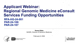 Applicant Webinar: Regional Genomic Medicine eConsult Services Funding Opportunities