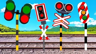 踏切アニメ 変な音する合体信号ふみきりカンカン Railroad crossing animation A strange sounding